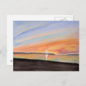 Vivid Watercolor Sunrise Postkarte (Vorne/Hinten)