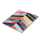 Vivid Watercolor Zickzack I Fliese (Seite)