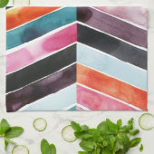 Vivid Watercolor Zickzack I Geschirrtuch (Gefaltet)