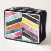 Vivid Watercolor Zickzack I Metall Lunch Box (Vorderseite)