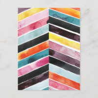 Vivid Watercolor Zickzack I