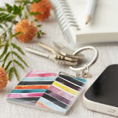 Vivid Watercolor Zickzack I Schlüsselanhänger (Vorderseite rechts)