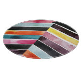 Vivid Watercolor Zickzack I Schneidebrett (Ecke)