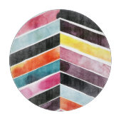 Vivid Watercolor Zickzack I Schneidebrett (Vorderseite)