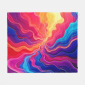 Vivid Waves: Abstract Neon Energy Flow Art Fleecedecke (Vorderseite (Horizontal))