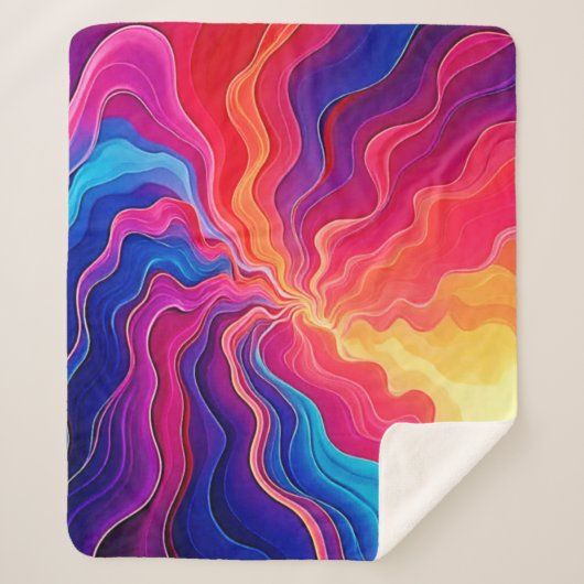 Vivid Waves: Abstract Neon Energy Flow Art Sherpadecke (Vorderseite)