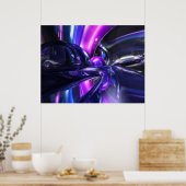 Vivid Waves Abstrakt Poster (Küche)