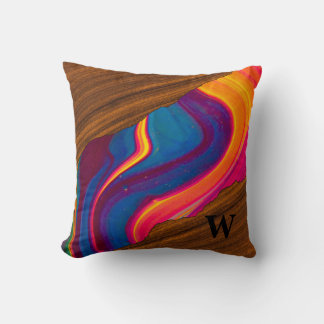 Vivid Wood Colorful River Kissen