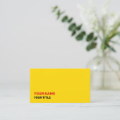 Vivid Yellow Business Card Visitenkarte (Stehend Vorderseite)