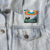 Vivid Yellowstone Nationalpark Button (Beispiel)
