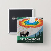 Vivid Yellowstone Nationalpark Button (Vorne & Hinten)
