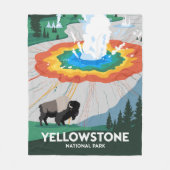 Vivid Yellowstone Nationalpark Fleecedecke (Vorderseite)