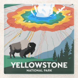 Vivid Yellowstone Nationalpark Glasuntersetzer