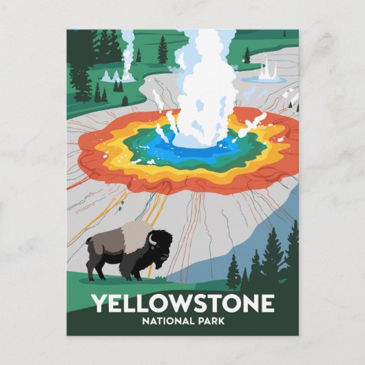Vivid Yellowstone Nationalpark Postkarte (Vorderseite)