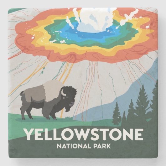 Vivid Yellowstone Nationalpark Steinuntersetzer (Vorderseite)