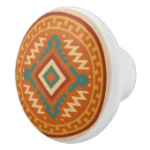 Vivid Zapotec Diamond Geometry Kabinettknöpfe Keramikknauf (Rechts)