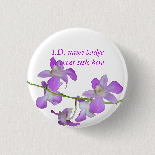 Vivide Blume Name Abzeichen Button (Vorderseite)
