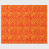 Vivide Shades von Orange Striping Blume Design Geschenkpapier (Flach)