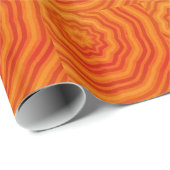 Vivide Shades von Orange Striping Blume Design Geschenkpapier (Rolleneckpunkt)