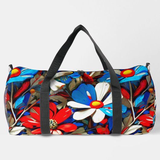 Vivide Wildblumen Große Duffeltasche Duffle Bag (Rückseite)