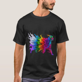 Vivider Explosion eines Regenbogenhundes T-Shirt