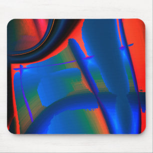 Vivider Pfirsichschnitt digitale Farbvergrößerung Mousepad