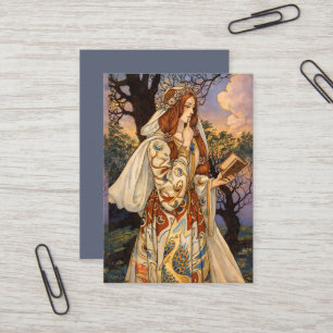 Vivien – Art Nouveau Verzauberin Illustration Visitenkarte