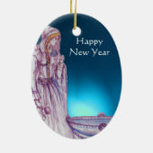 VIVIEN/LADY DES SEES Pink Blue Gemstone Keramik Ornament (Hinten)