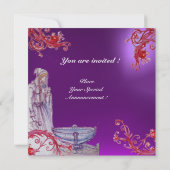 VIVIEN MONOGRAM Amethyst lila Eis Einladung (Rückseite)