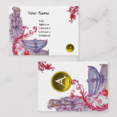 VIVIEN MONOGRAM Edelstein Gelbe Metallwäsche Visitenkarte (Vorne/Hinten)