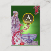 VIVIEN MONOGRAM Edelstein grün, weiß Visitenkarte (Rückseite)