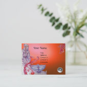 VIVIEN MONOGRAM Edelstein Orange weiß Visitenkarte (Stehend Vorderseite)