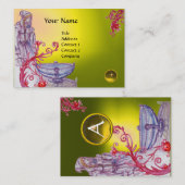 VIVIEN MONOGRAM Edelstein weiß Visitenkarte (Vorne/Hinten)