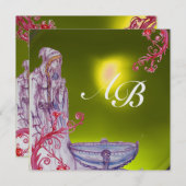 VIVIEN MONOGRAM Gelbes Topaz Einladung (Vorne/Hinten)