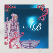 VIVIEN MONOGRAM grün Einladung (Vorne/Hinten)