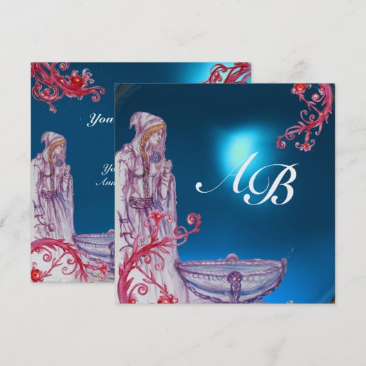 VIVIEN MONOGRAM grünes Eis Einladung (Vorne/Hinten)