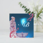 VIVIEN MONOGRAM grünes Gold Einladung (Stehend Vorderseite)