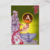 VIVIEN MONOGRAM Jugengelb, weiß orange Visitenkarte (Rückseite)