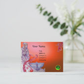 VIVIEN MONOGRAM Juwel Orange, weiß grün Visitenkarte (Stehend Vorderseite)