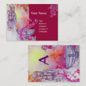 VIVIEN MONOGRAM lila rosa weiß Visitenkarte (Vorne/Hinten)