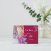 VIVIEN MONOGRAM lila rosa weiß Visitenkarte (Stehend Vorderseite)