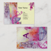 VIVIEN MONOGRAM Perlpapier Visitenkarte (Vorne/Hinten)