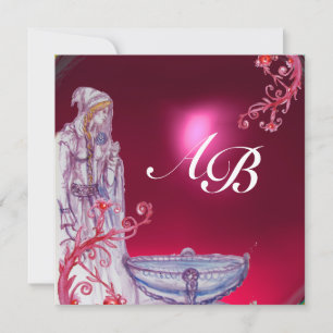 VIVIEN MONOGRAM roter Ruby Einladung