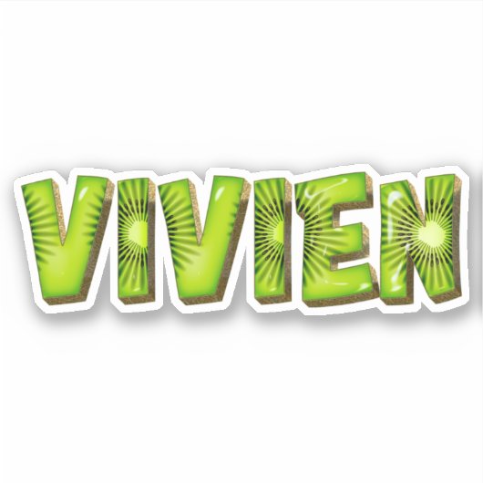 Vivien Name Kiwi Design Aufkleber Sticker (Vorderseite)