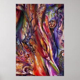 VIVIEN UND MERLIN Artus-Legenden Aquarell Poster