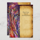 VIVIEN UND MERLIN Fantasy Parchment Einladung (Vorne/Hinten)