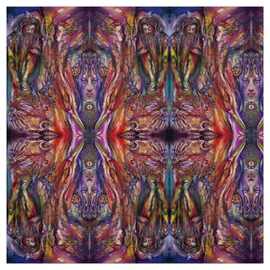 VIVIEN UND MERLIN Pink Lila Blue Fantasy Stoff (Muster)