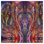 VIVIEN UND MERLIN Pink Lila Blue Fantasy Stoff (Nahaufnahme)