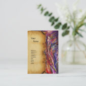 VIVIEN UND MERLIN Pink Lila Fantasy Parchment Visitenkarte (Stehend Vorderseite)