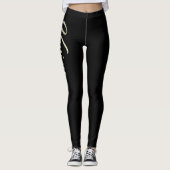 Vivien white gold Handwriting Hose Leggings (Vorderseite)